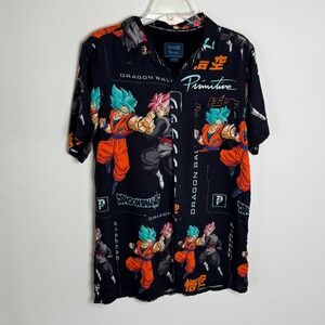 Primitive x Dragon Ball Super Goku Black Button Down Shirt Mens Medium Black New